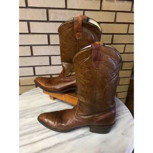 VTG Mens Brown Leather Western Dingo Cowboy Boots Pointed Toe Size 9.5D